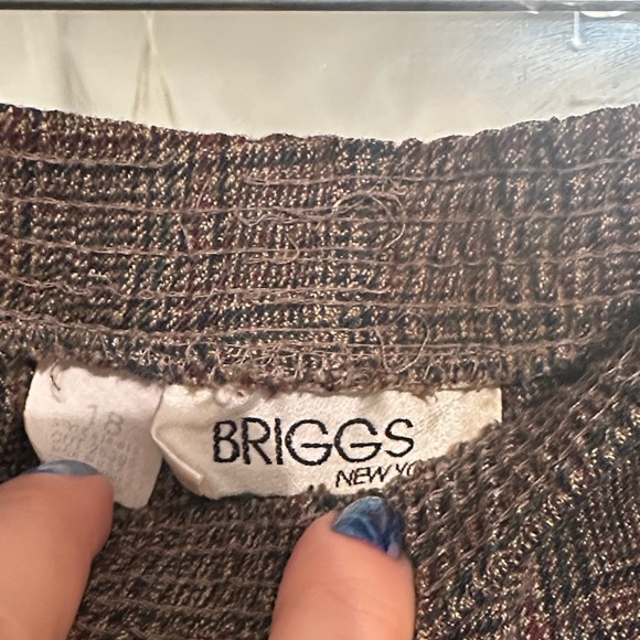 Briggs New York Men's Dark Brown Checkered Pants - Picture 3 of 4